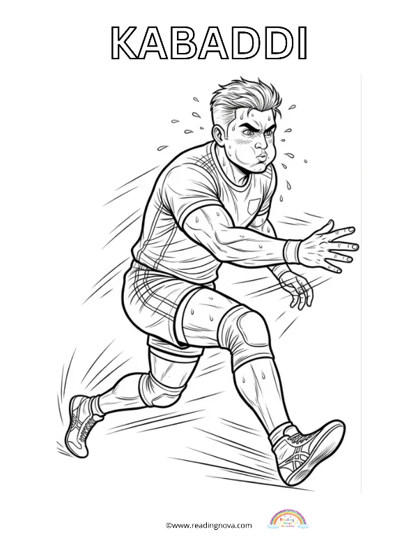 Free colouring page: Kabaddi