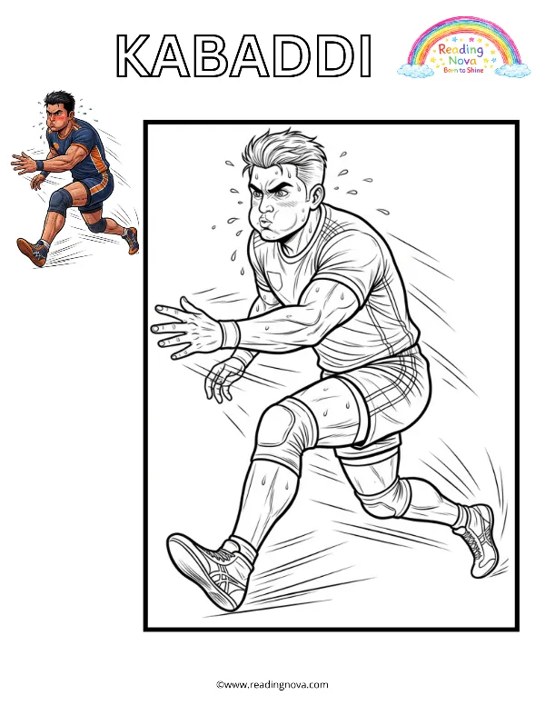 Free colouring page: Kabaddi