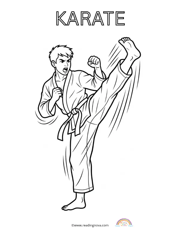 Free colouring page: Karate