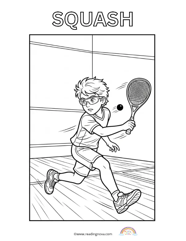 Free colouring page: Squash