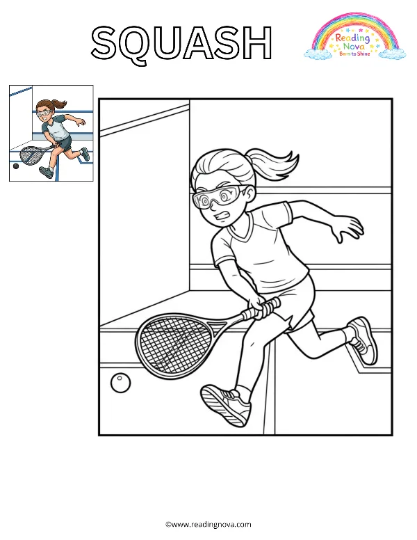 Free colouring page: Squash