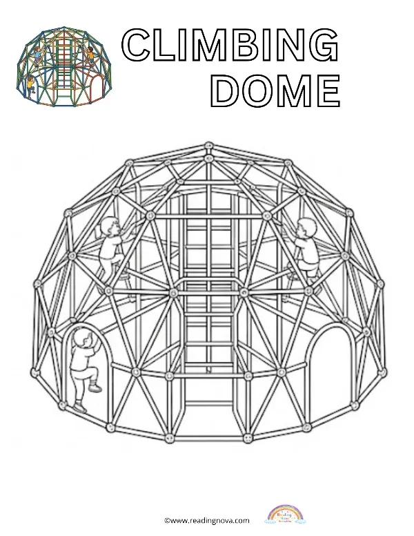 Free colouring page: Climbing Dome