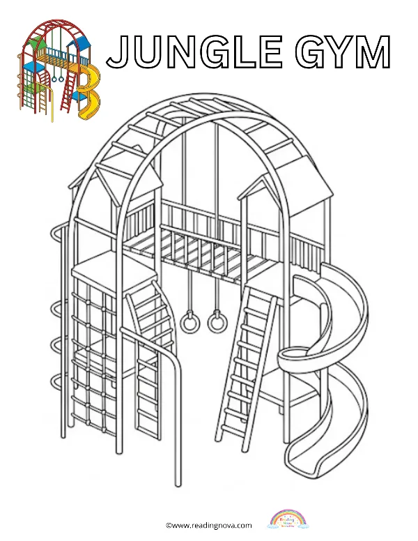 Free colouring page: Jungle Gym