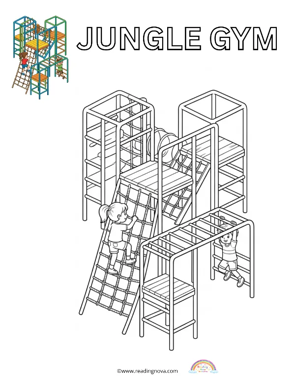 Free colouring page: Jungle Gym