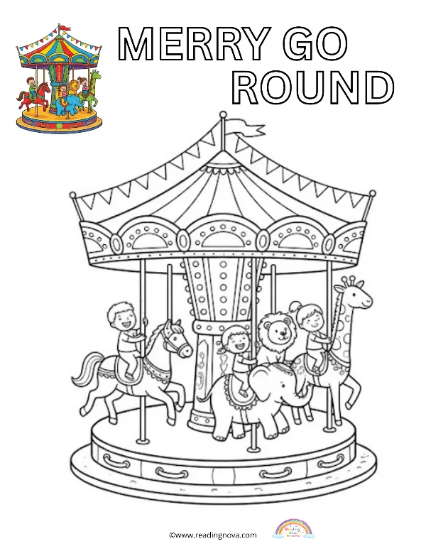 Free colouring page: Merry Go Round