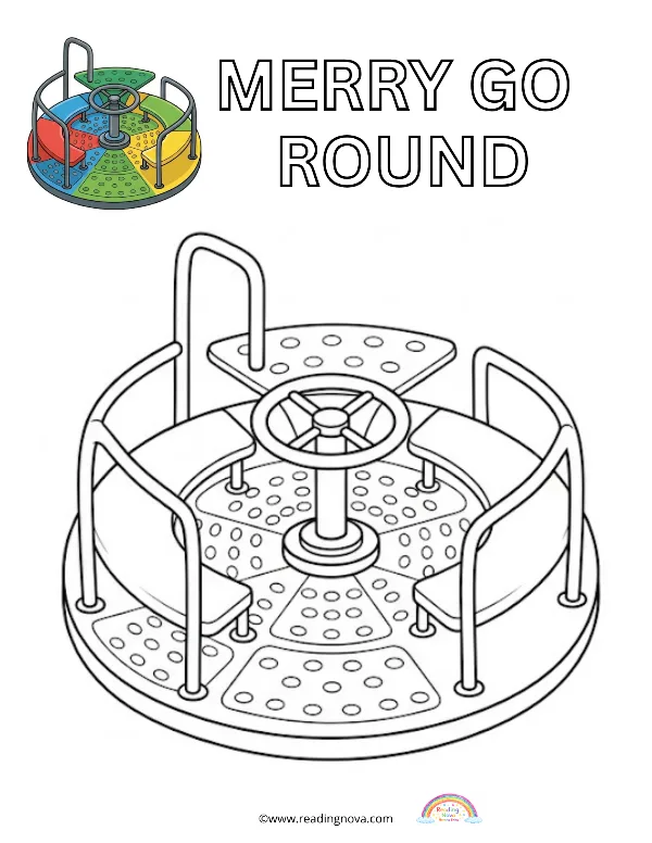 Free colouring page: Merry Go Round
