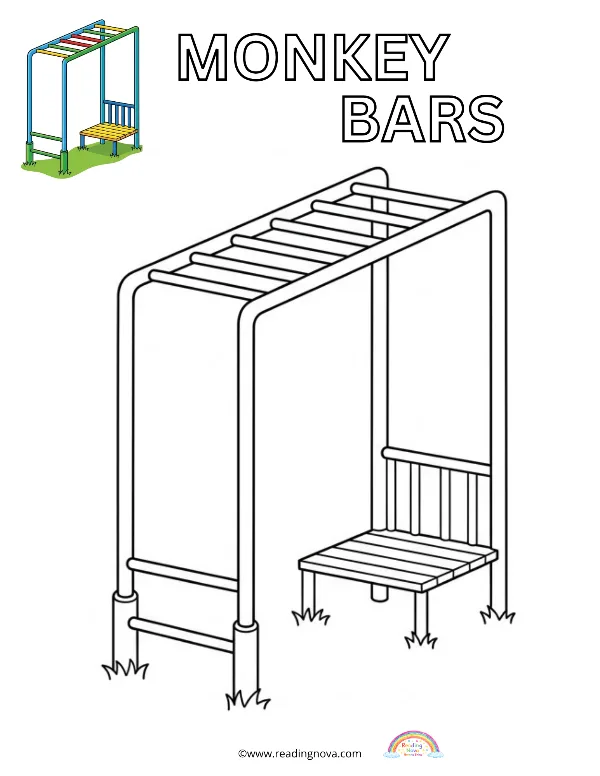 Free colouring page: Monkey Bars