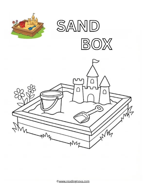 Free colouring page: Sand Box