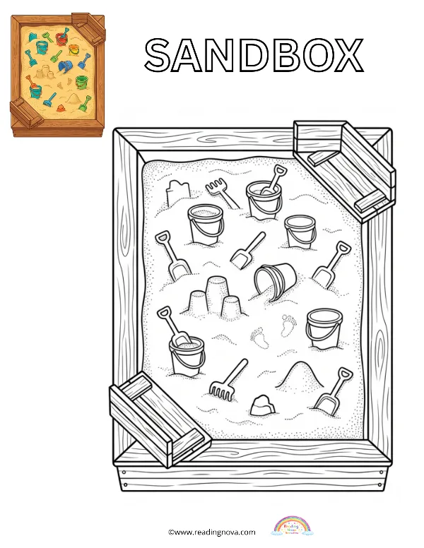 Free colouring page: Sandbox