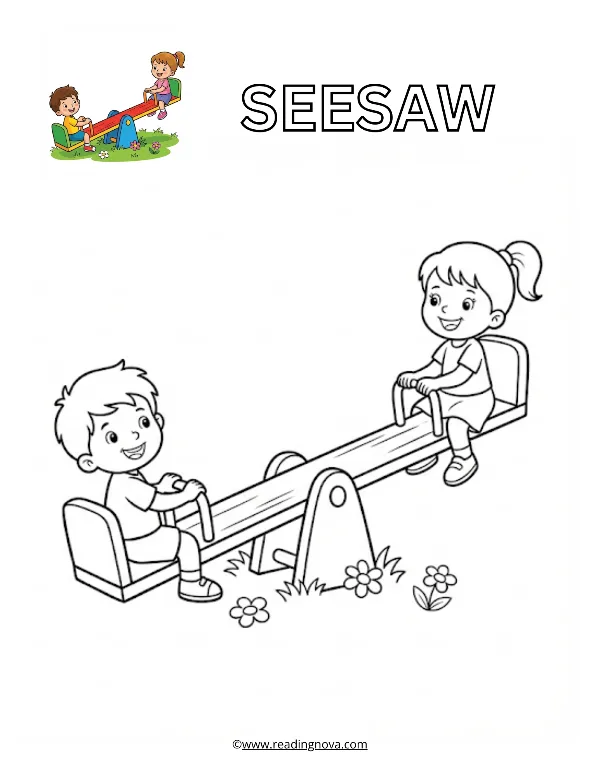 Free colouring page: See Saw