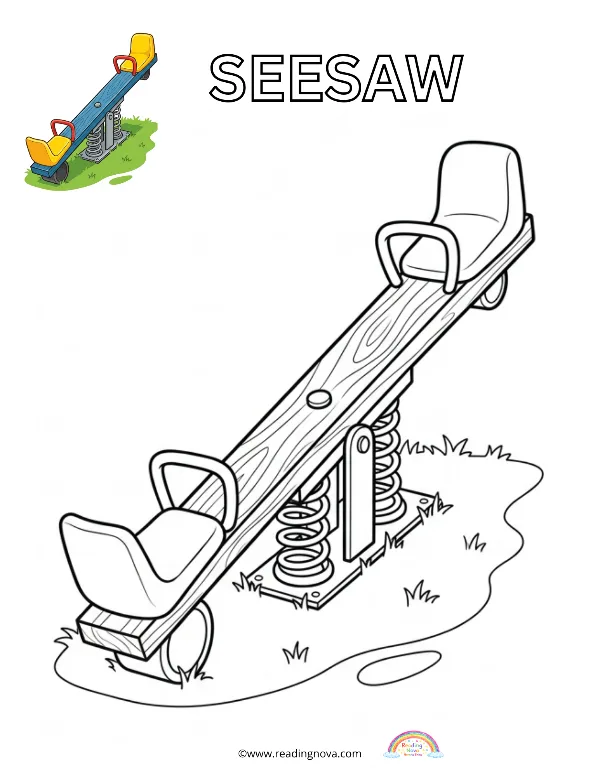 Free colouring page: Seesaw