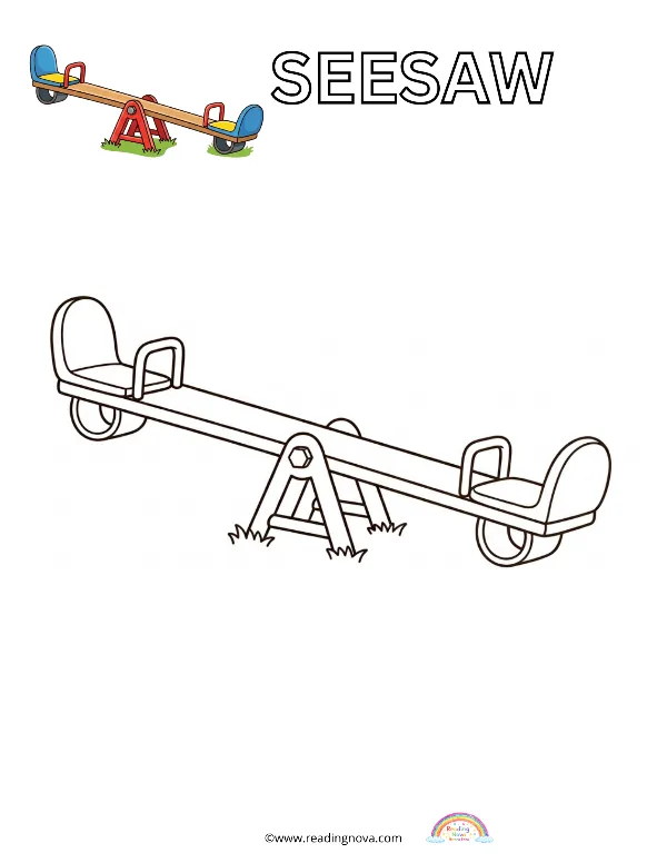 Free colouring page: Seesaw