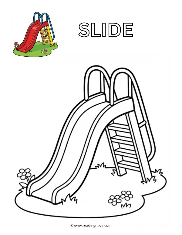 Free colouring page: Slide