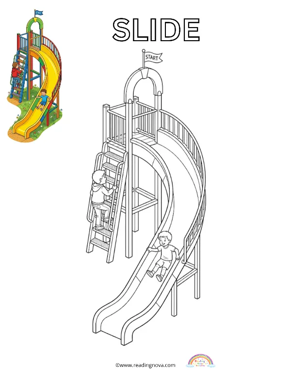 Free colouring page: Slide