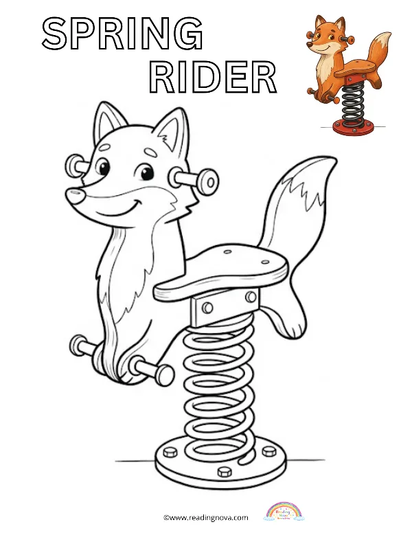 Free colouring page: Spring Rider