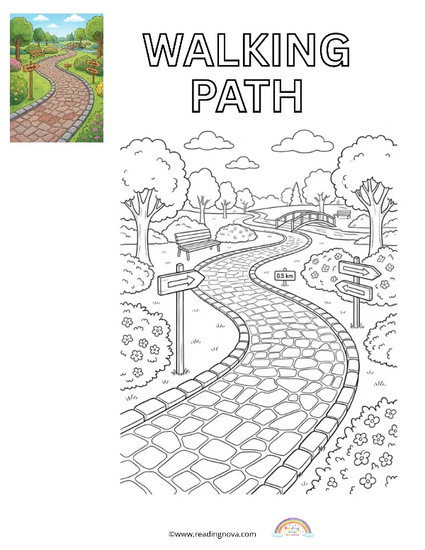Free colouring page: Walking Path