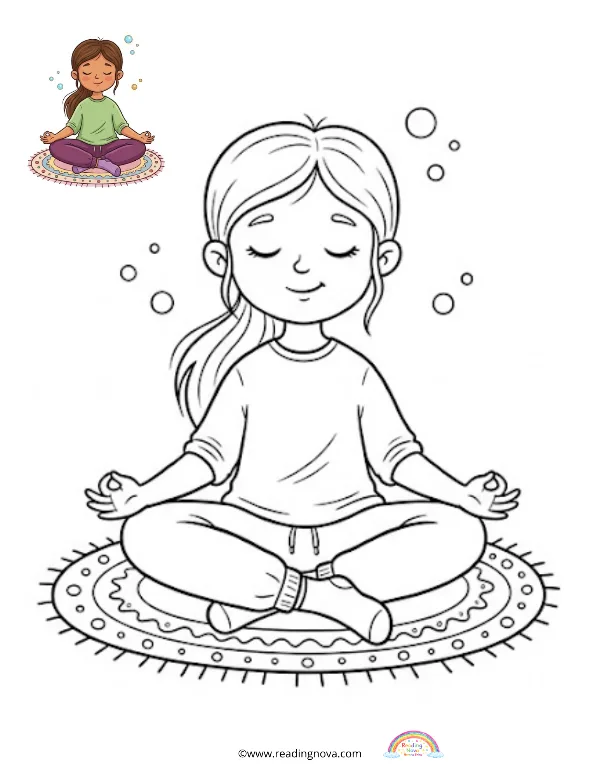 Free colouring page: Quiet Time Scene