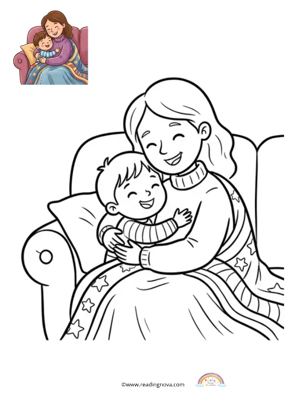 Free colouring page: Quiet Time Scene