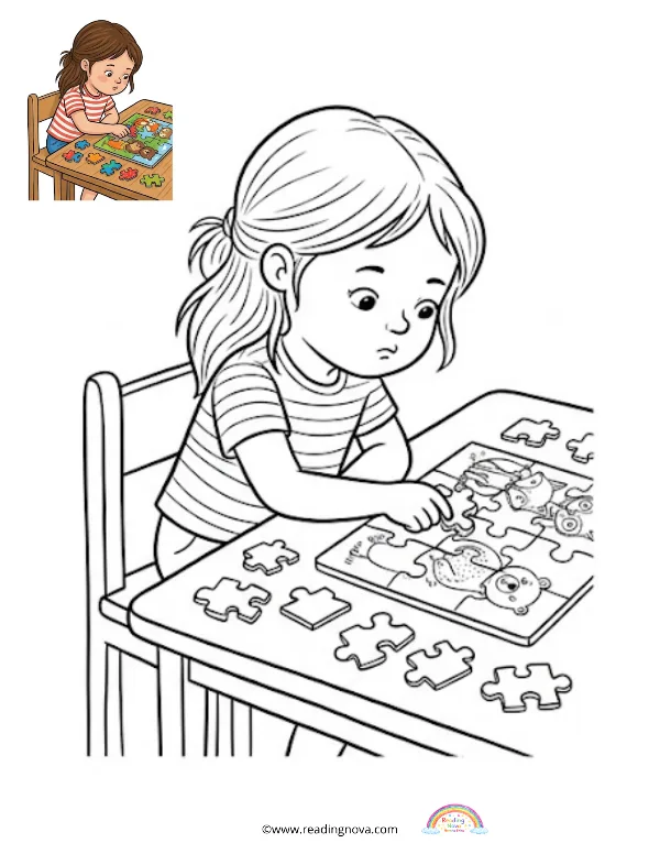 Free colouring page: Quiet Time Scene