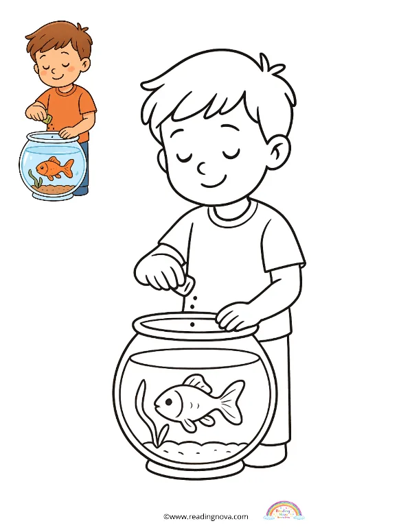 Free colouring page: Quiet Time Scene