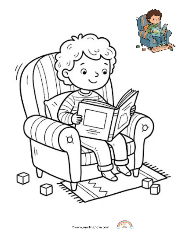 Free colouring page: Quiet Time Scene