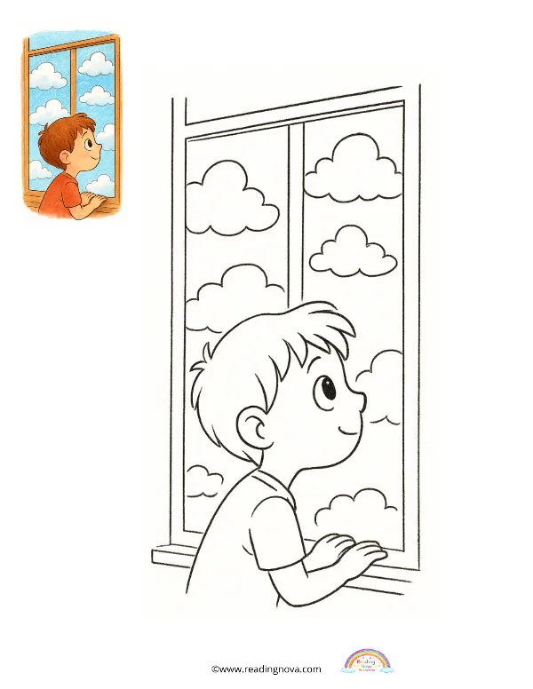 Free colouring page: Quiet Time Scene