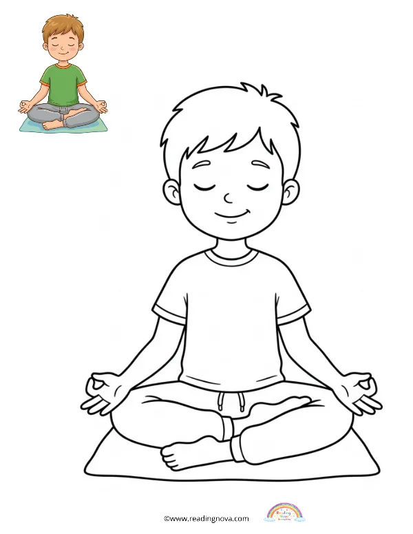Free colouring page: Quiet Time Scene