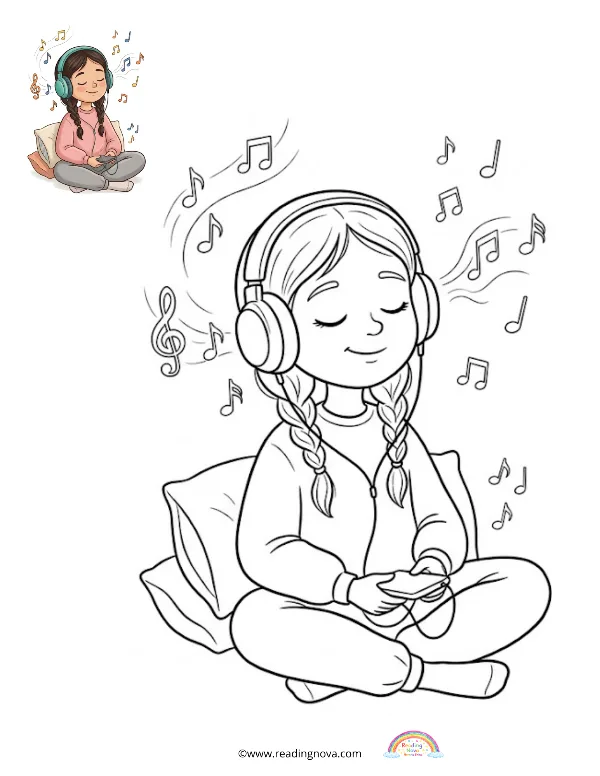 Free colouring page: Quiet Time Scene