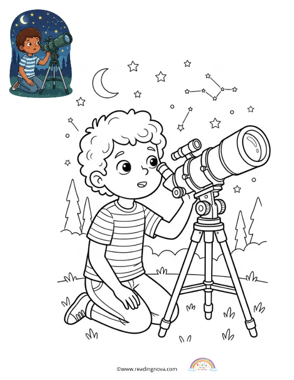 Free colouring page: Quiet Time Scene