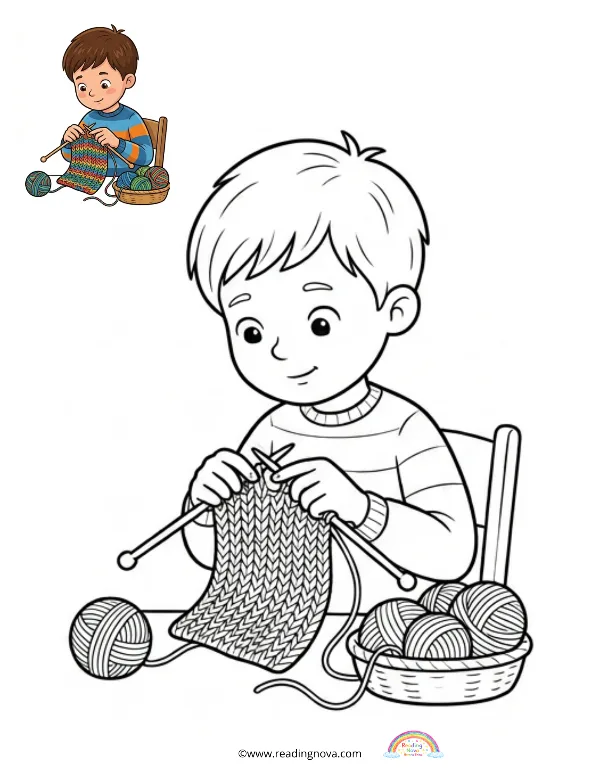 Free colouring page: Quiet Time Scene
