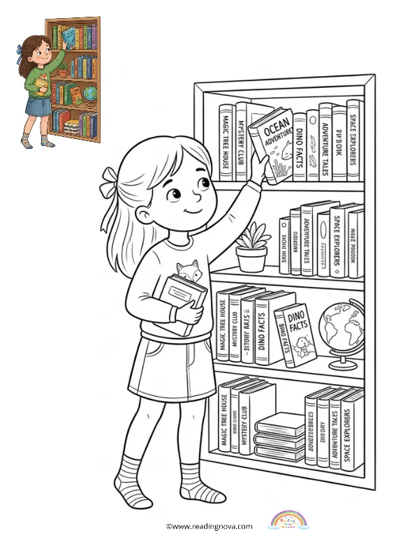 Free colouring page: Quiet Time Scene