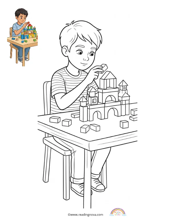 Free colouring page: Quiet Time Scene