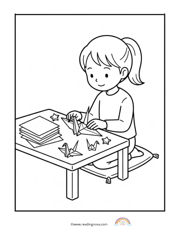 Free colouring page: Quiet Time Scene 4