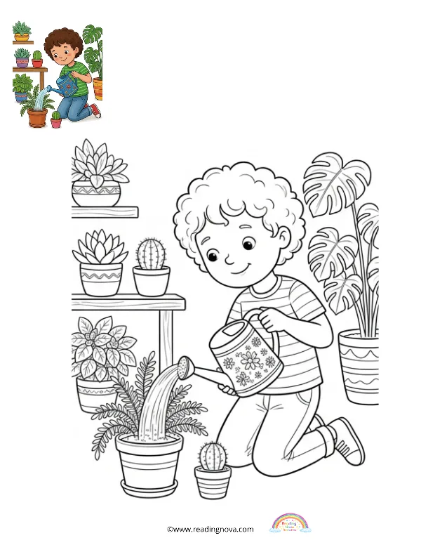 Free colouring page: Quiet Time Scene