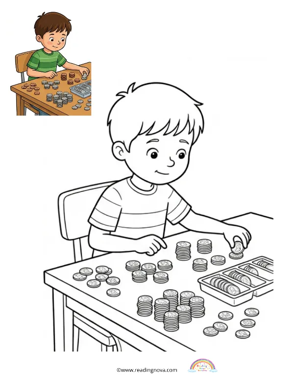Free colouring page: Quiet Time Scene