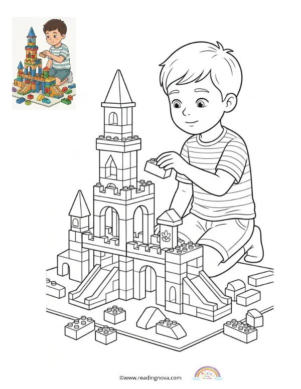 Free colouring page: Quiet Time Scene