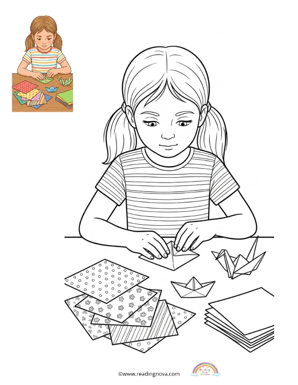 Free colouring page: Quiet Time Scene