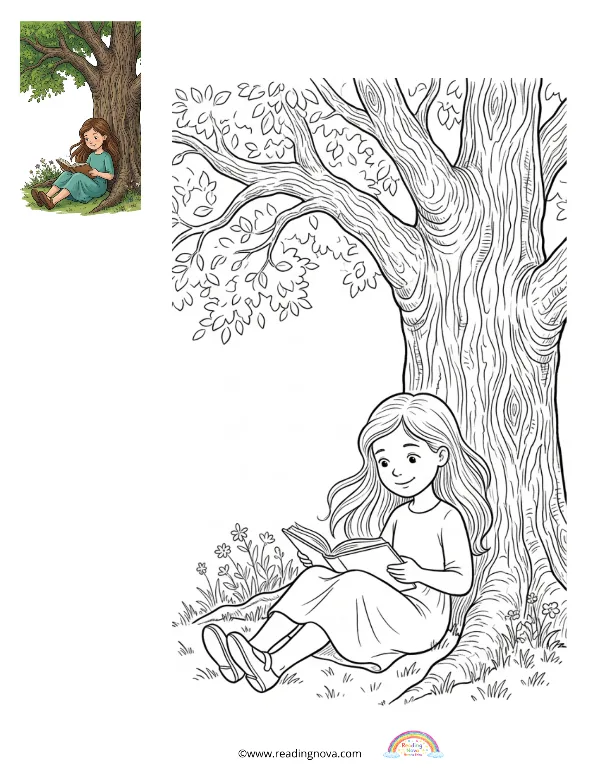 Free colouring page: Quiet Time Scene