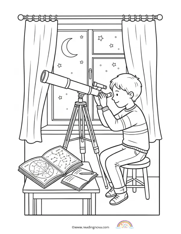 Free colouring page: Quiet Time Scene 5