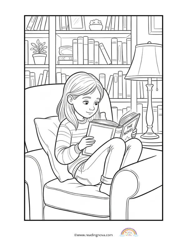 Free colouring page: Quiet Time Scene 6