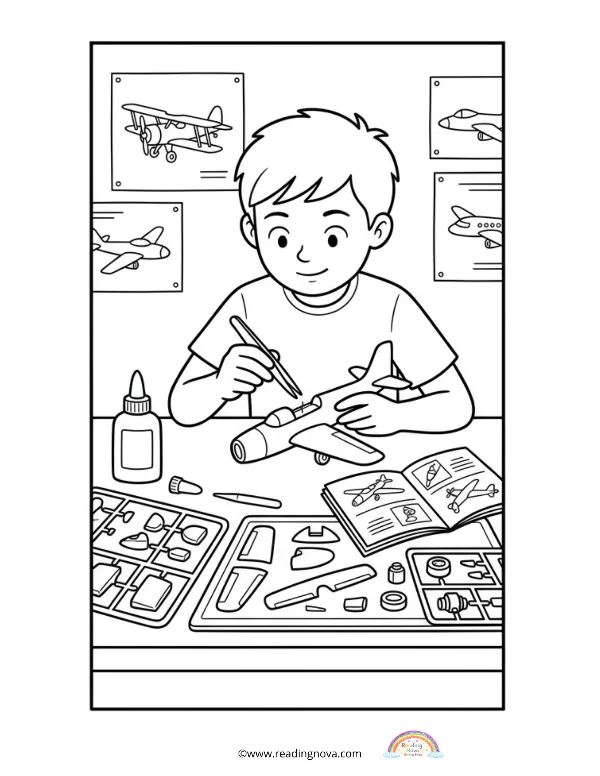 Free colouring page: Quiet Time Scene 7