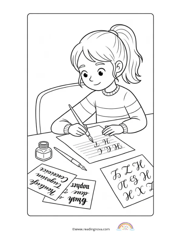 Free colouring page: Quiet Time Scene 8