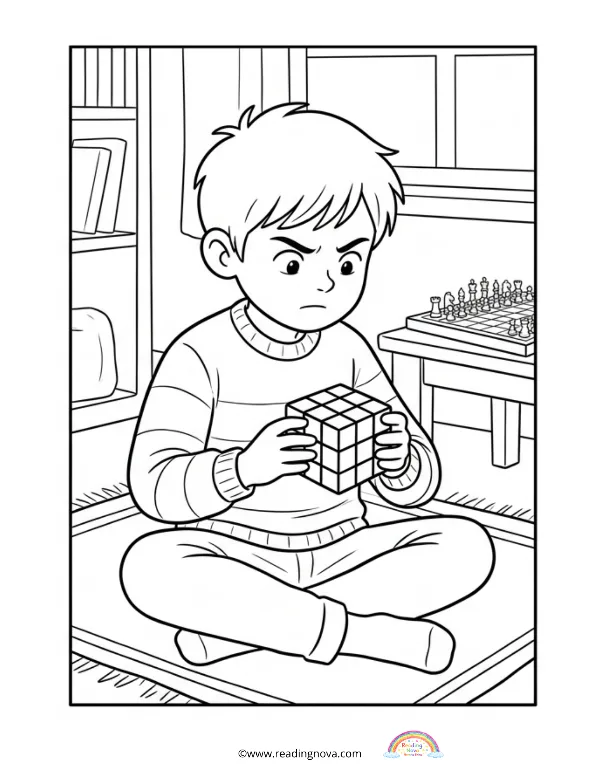 Free colouring page: Quiet Time Scene 9