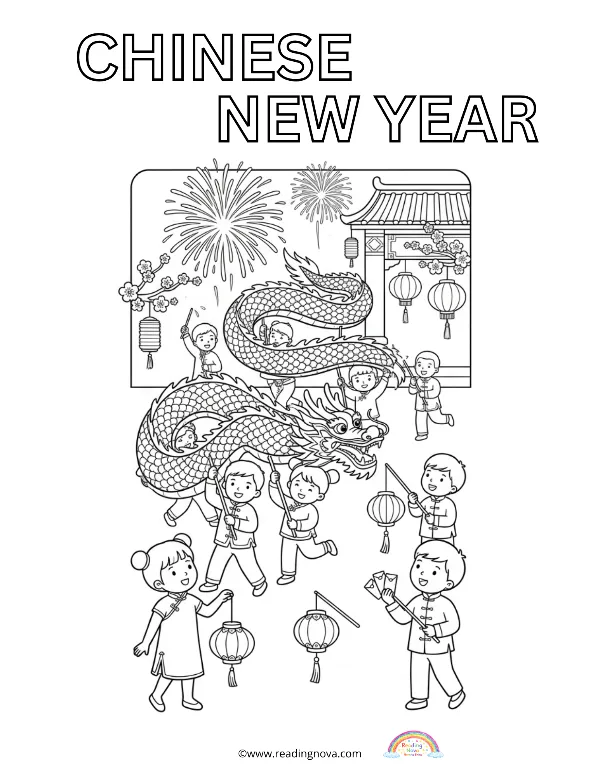 Free colouring page: Chinese New Year
