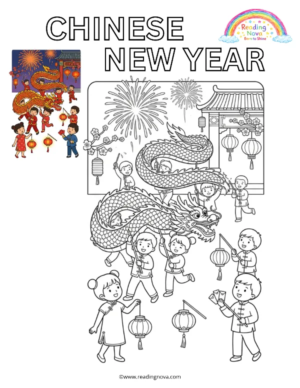 Free colouring page: Chinese New Year