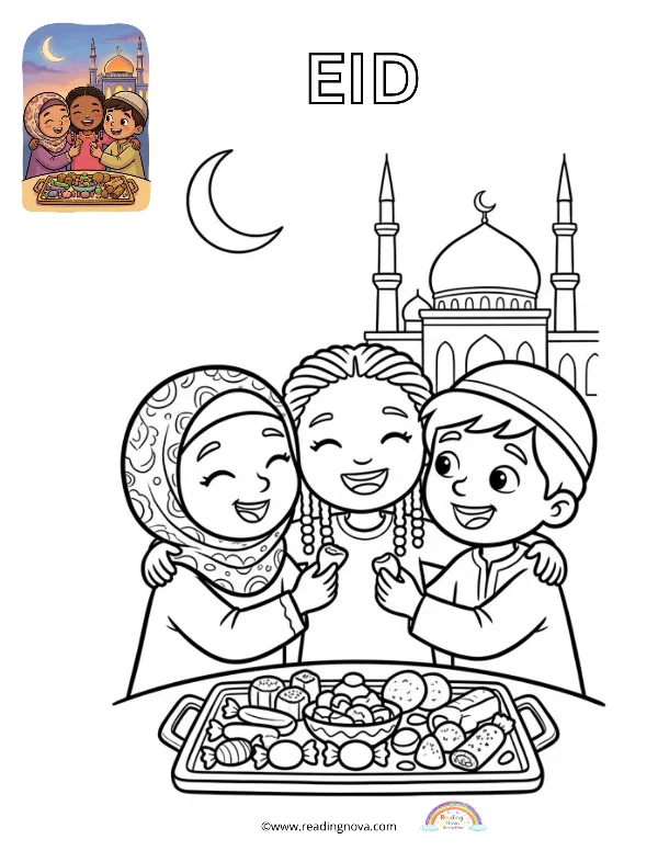 Free colouring page: Eid