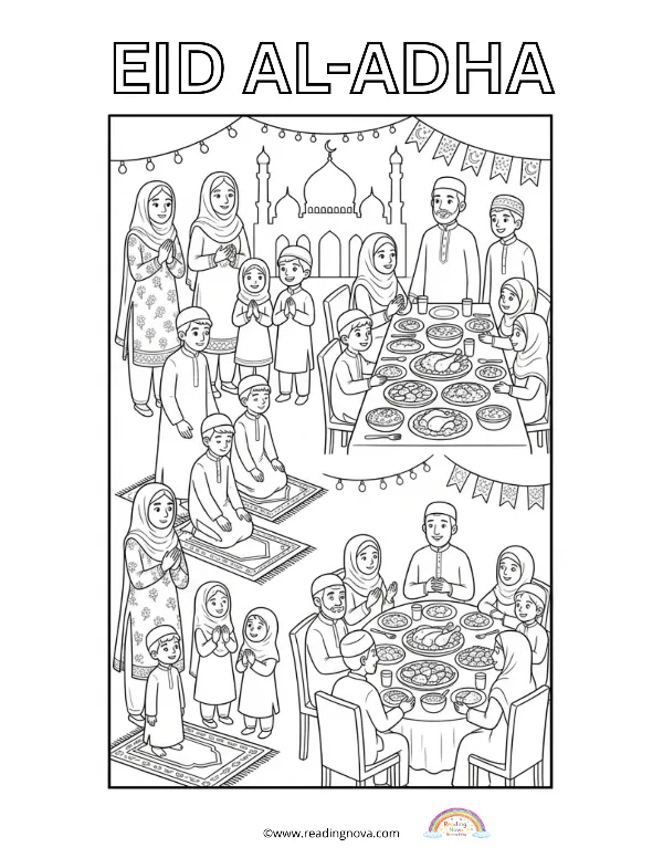 Free colouring page: Eid Al-Adha