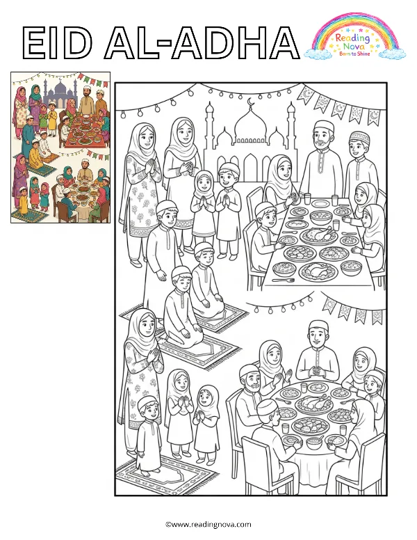 Free colouring page: Eid Al-Adha