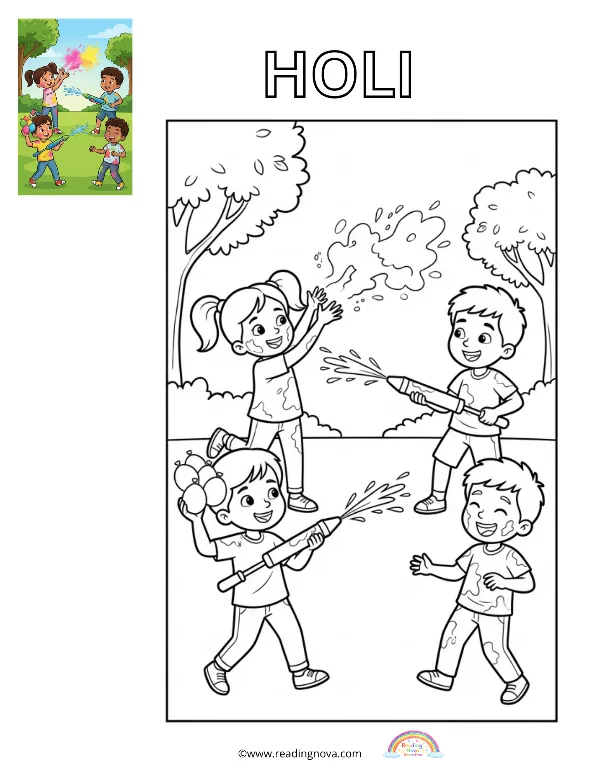 Free colouring page: Holi