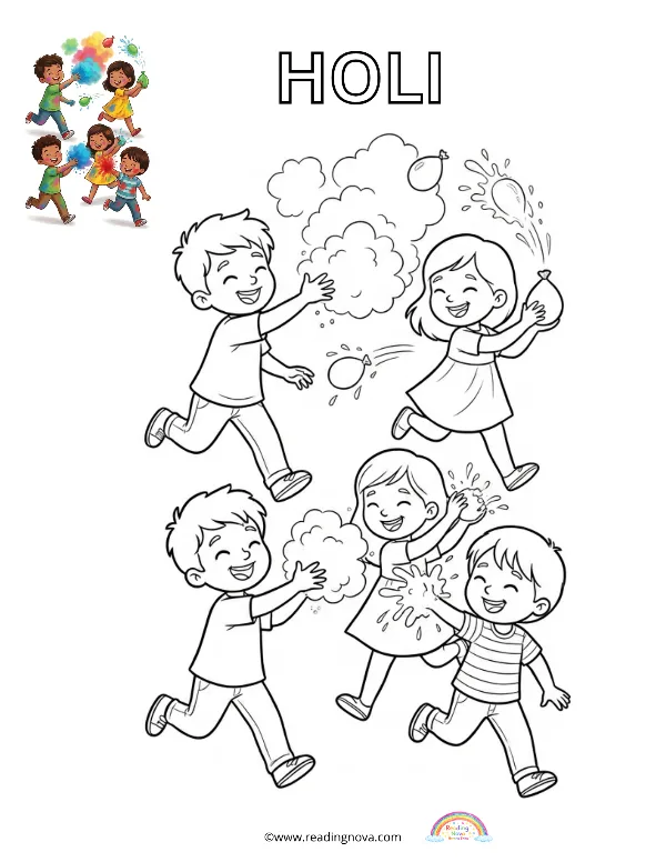 Free colouring page: Holi